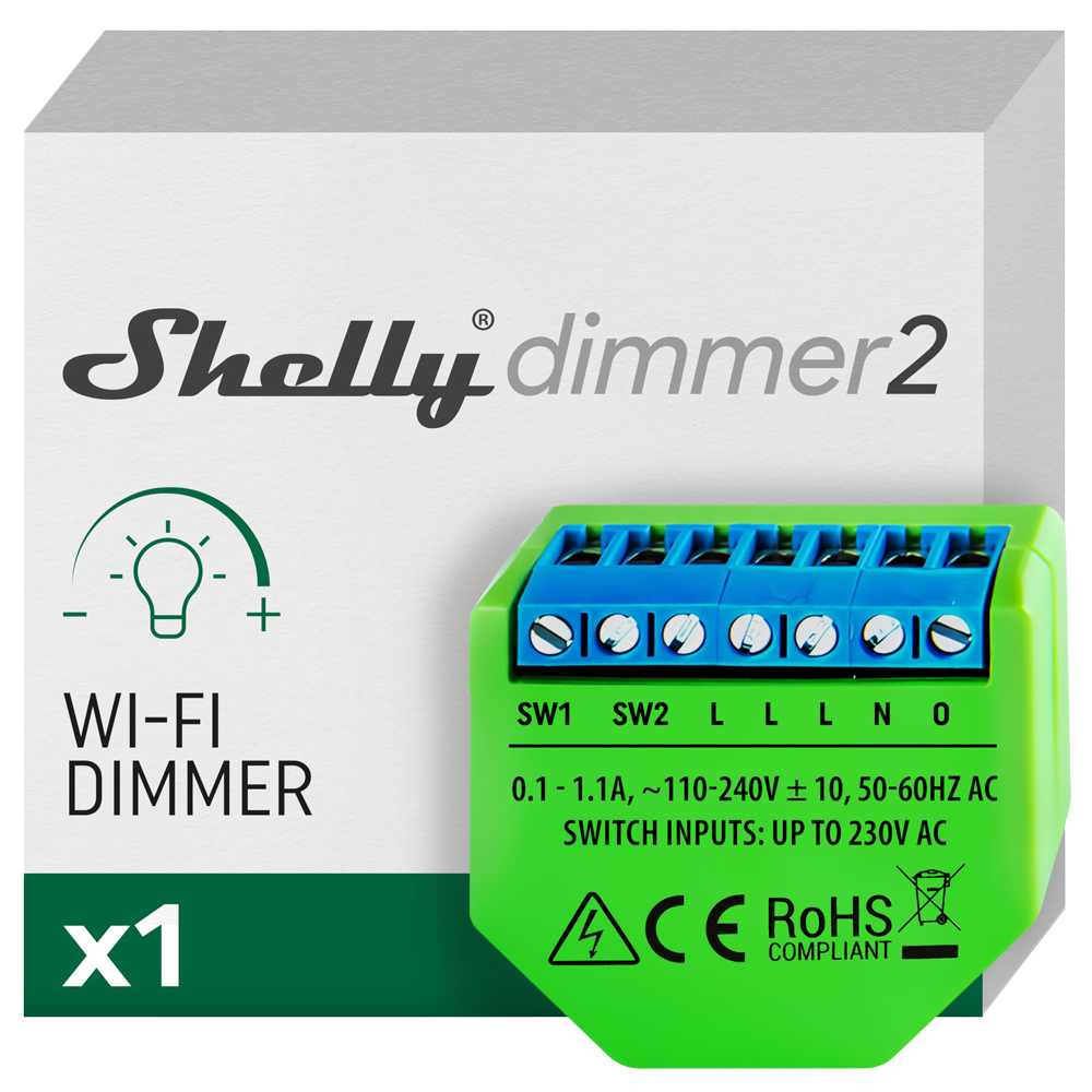 SHELLY DIMMER 2 REGULADOR DE INTENSIDADE DE LUZ INTELIGENTE WIFI,BLUETOOTH