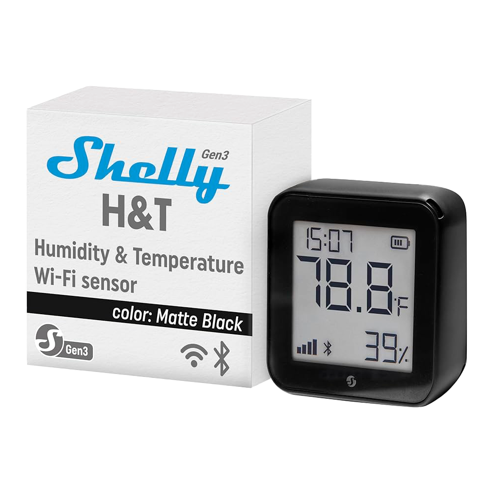 SHELLY HT SENSOR GEN3  INTELIGENTE DE HUMIDADE E TEMPERATURA  WIFI, BLUETOOTH