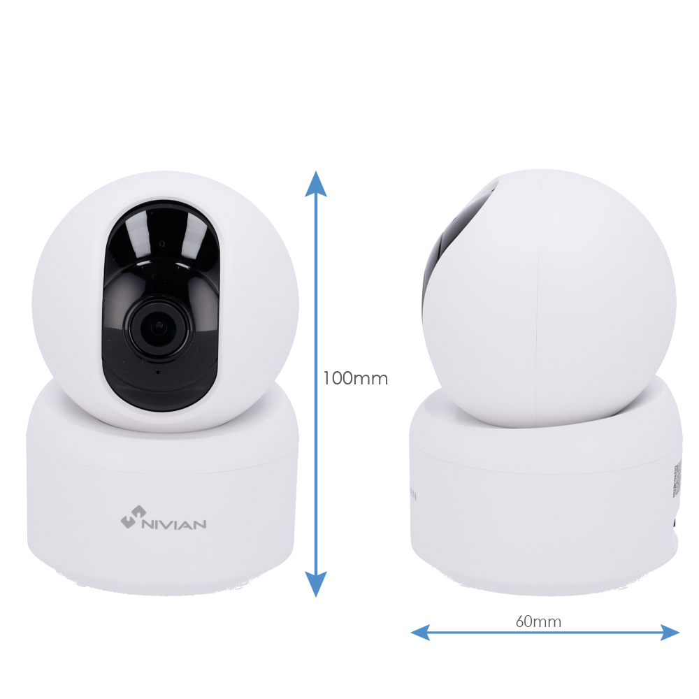 CAMARA DE INTERIOR NIVIAN 2K WIFI MICRO SD ATE 128 Gb