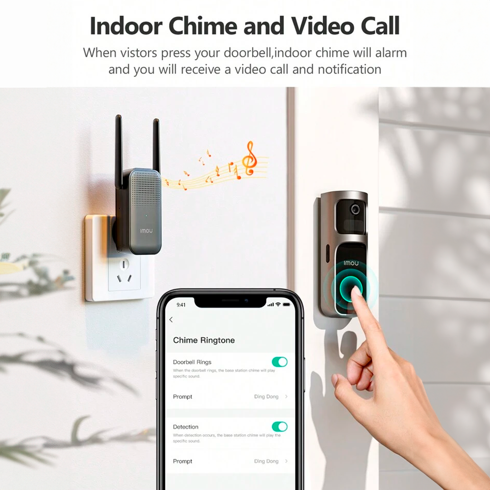 VIDEOPORTEIRO IMOU WIFI 3MP 2.3MM IR 5M AUDIO BI/CAMPAINHA