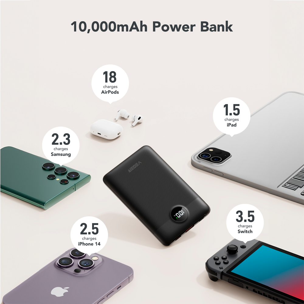 VEGER POWER BANK COM ECRA LCD 10.000MAH