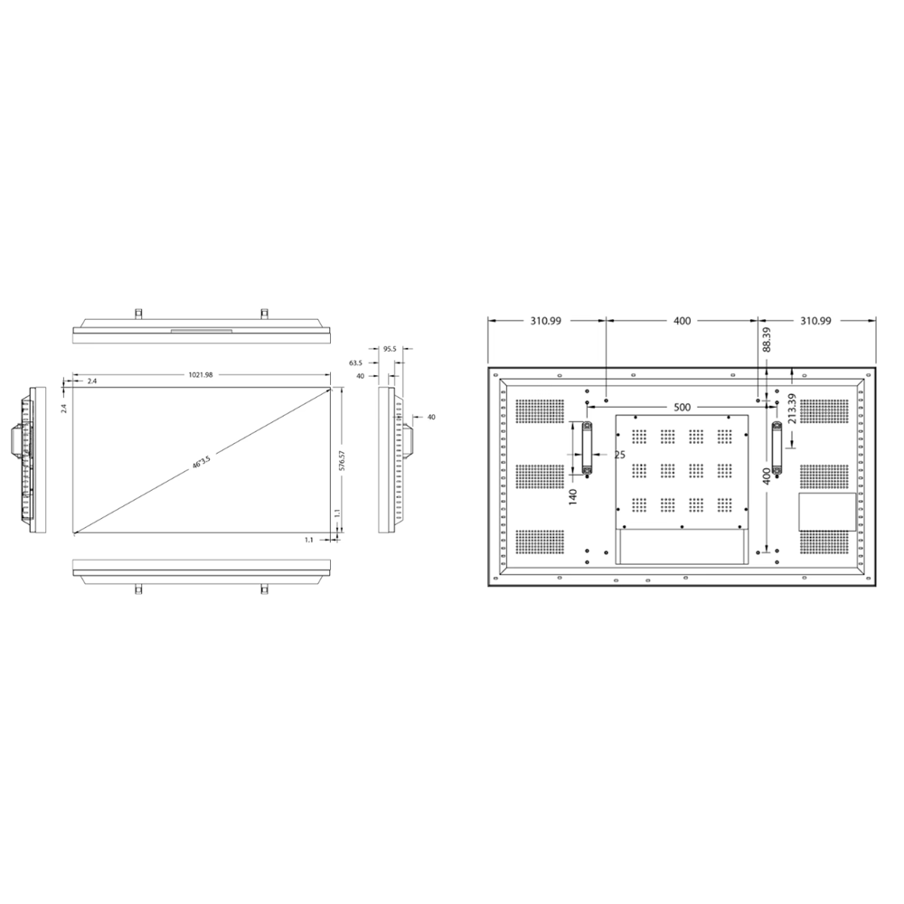 MONITOR VIDEOWALL HISENSE 46