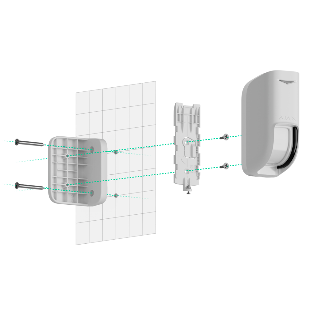 DETETOR DE CORTINA EXTERIOR SEM FIOS AJAX BRANCO