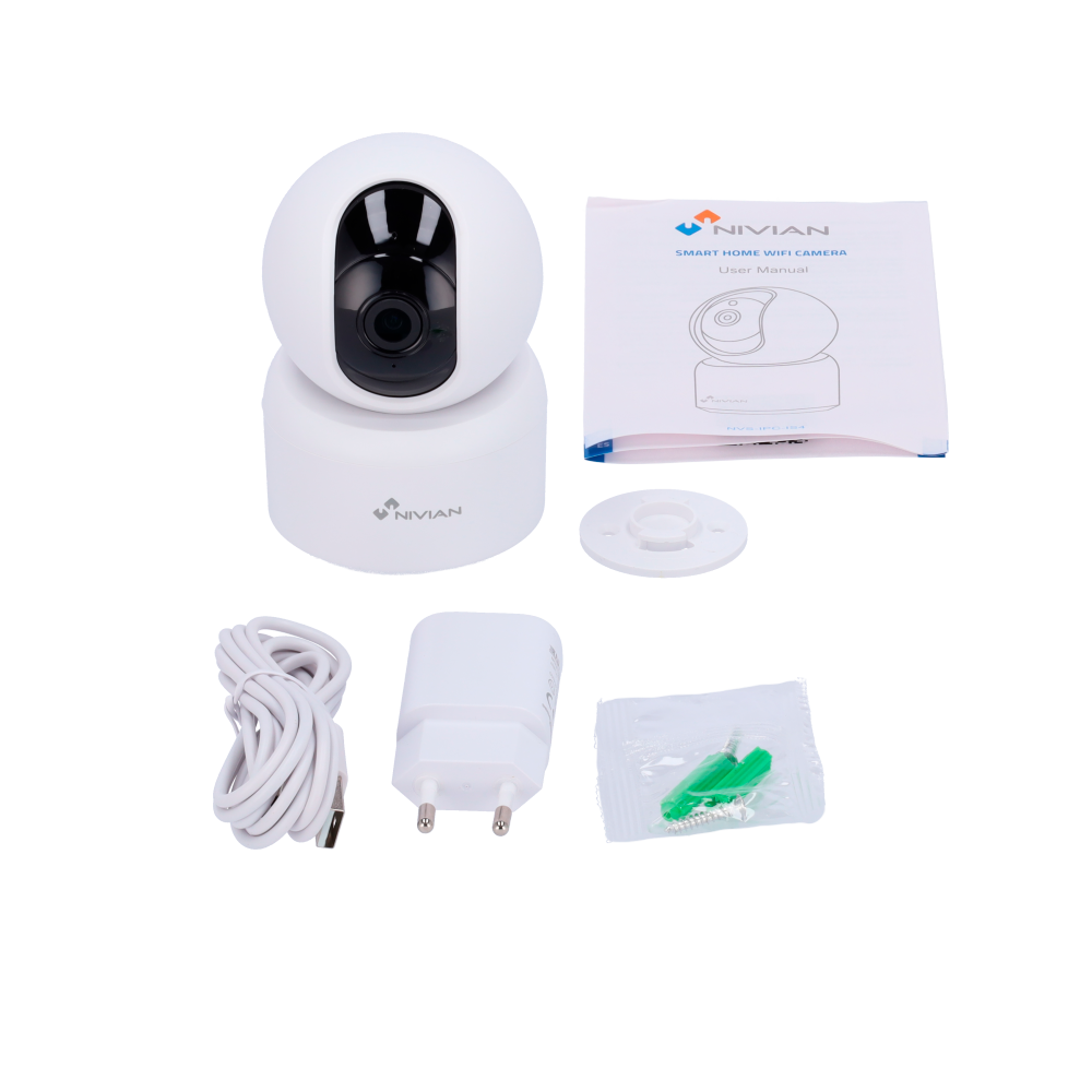 CAMARA DE INTERIOR NIVIAN 2K WIFI MICRO SD ATE 128 Gb