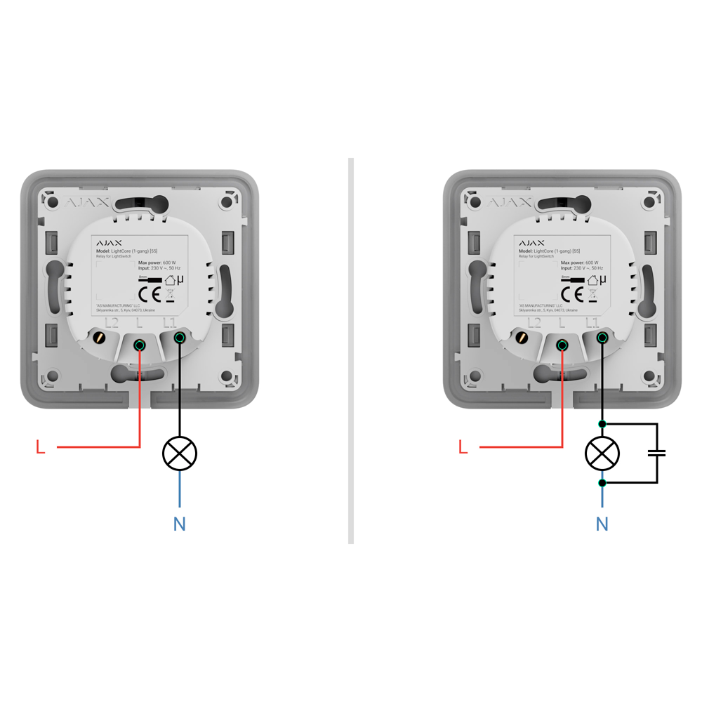 RELE PARA INTERRUPTOR DE LUZ INTELIGENTE UNICO AJAX