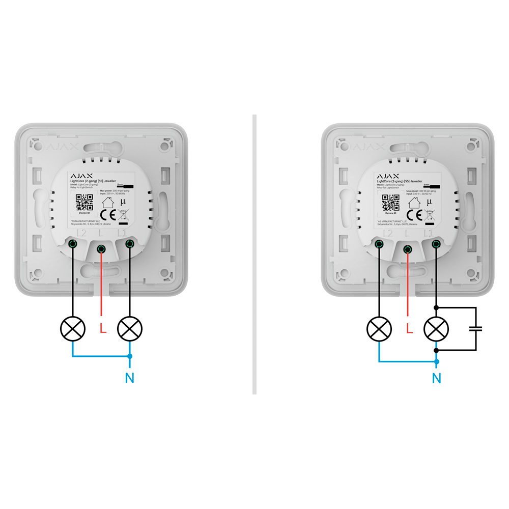 RELE PARA INTERRUPTOR DE LUZ DUPLA INTELIGENTE AJAX